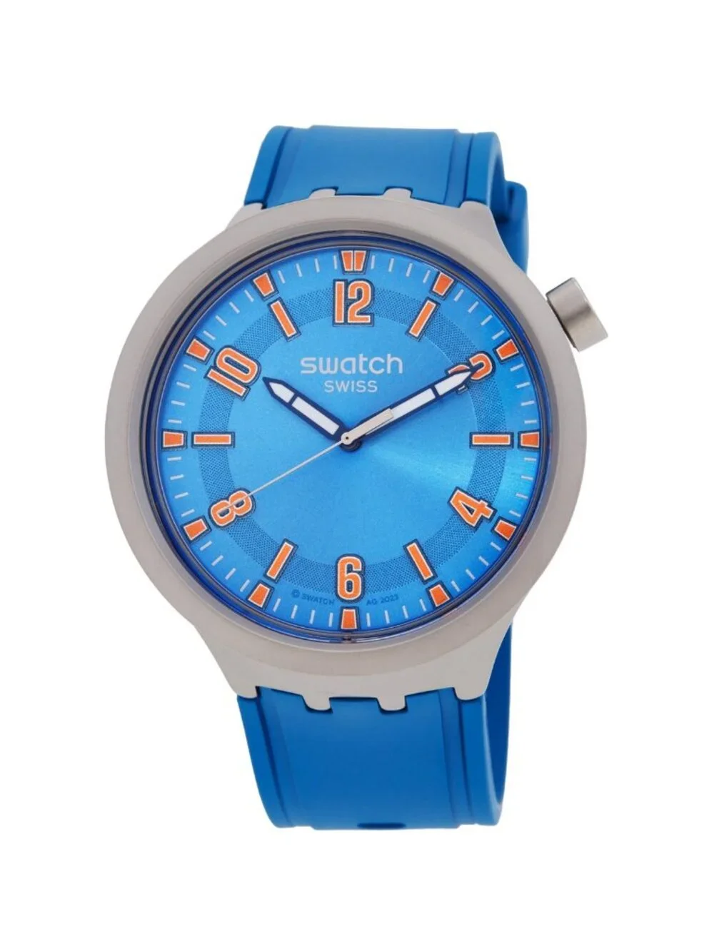 NWT Swatch Blue In The Works Quartz Blue Dial Watch